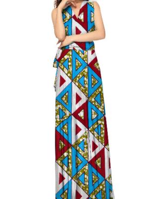 China Women's Plus Size Wax Dress Wholesale African Boho V-Neck Maxi Beach Dress for sale