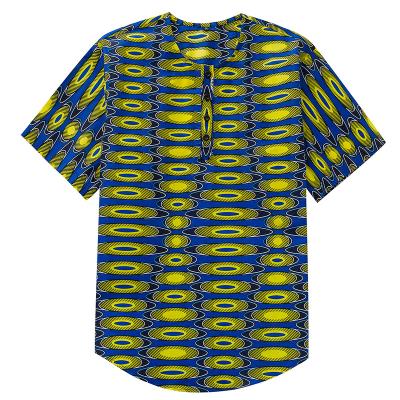 China Wholesale Viable African Wax Print Oval Pattern Men's Dress 100% Lounge Shirts for sale