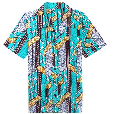 China African Wax Print Fabric Mens Clothing 2021 Design Kitenge Shirts Viable New for sale