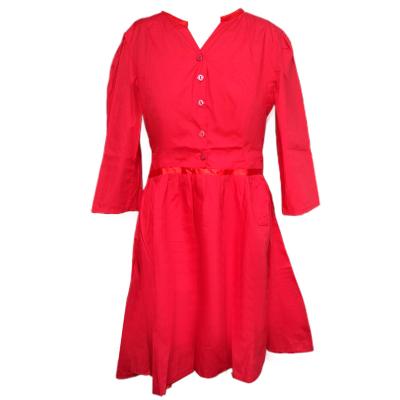 China Anti-Static Hot Sale Summer Women Dresses Red O-Neck Half Sleeve Dress Party Girls Formal Dresses for sale