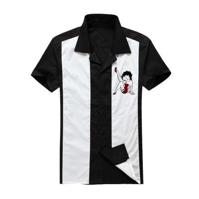 China Latest Breathable Short Sleeve Button Shirt Designs Betty Boop Mens Shirts Manufacturer for sale