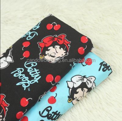 China Anti-Static Cotton Material 100% Custom Printing Fabric Betty Girl Rockabilly Pin Up Vintage for sale