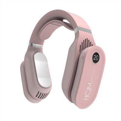 China 6 Levels (15 Outdoor Sports USB Silicone Silent Personal Neck Pink Leafless Fan for sale