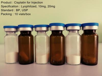 중국 반대로 항암제는 주입 10mg 20mg를 위한 분말 주입 Cisplatin를 냉동 건조했습니다 판매용