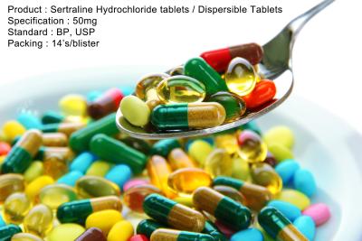 China Tabuletas do hidrocloro de Sertraline/tabuletas Dispersible orais 50mg à venda