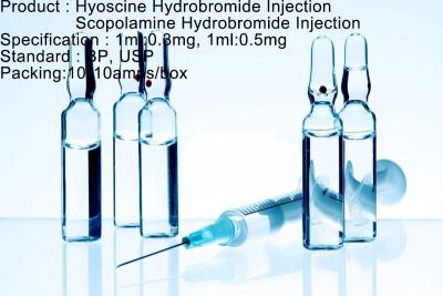 China Hyoscine Hydrobromide Injection / Scopolamine Hydrobromide Injection for sale