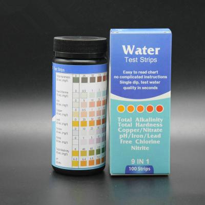 China Accuracy 99% 10 parameters drinking water pool water ph test strip for sale