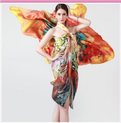 China Popular Floral Custom Silk Scarves Womens Oversized Scarf 138*138cm for sale