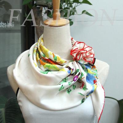 China Elegant CMYK / RGB Weave Screen Printing Scarves For Garment 90cmx90cm for sale