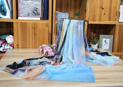 China Custom Winter Warm Weave Wool Pashmina Shawls Digital Printing Scarves for sale