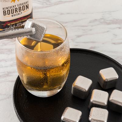 China Whiskey Viable Stones Reusable Gifts Best Cooling Stone and Cube Gift Wooden Box Stainless Steel Ice Cubes for sale