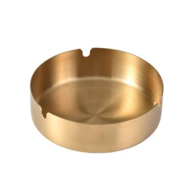 China New custom creative fashion gold stainless steel titanium ashtray durable for bar KTV and hotel for sale