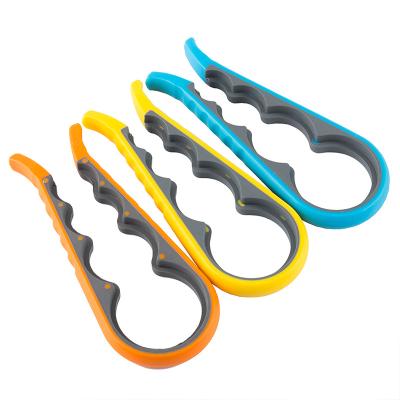 China Amazon Viable Hot Sale 4 in 1 Multifunctional Manual Can Opener Rubber+PP Bottle Jar Opener for sale