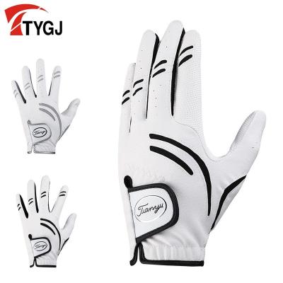 China Mens TTYGJ Mens Golf Gloves Breathable Non Slip PU Leather Leica Mens Sports Gloves Left Hand Single for sale