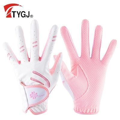 China TTYGJ Womens Golf Gloves PU Leather Silicone Breathable Non Slip Gloves Golf Supplies for sale