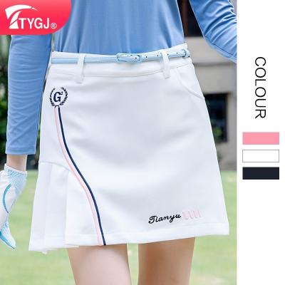 China TYGJ Breathable Spring/Summer Golf Women's Short Skirt Sports Anti-glare Badminton Tennis Pleated Half Skirt Casual Skirt Pants for sale