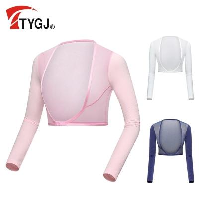 China Sun Protection TTYGJ Sun Clothingkorean Style Golf Sun Protection Smooth Ice Cool Sleeve Shawl Silk Women's Anti-UV Ladies Golf Wear for sale