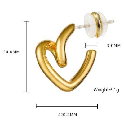 China New Trendy Trendy 18k Gold Plated Stainless Steel Jewelry Gift Delicacy Non Tarnish Outside Special Shaped Earrings For Women for sale