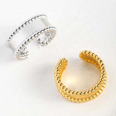 China FASHIONABLE Open Face Ring Simple And Advanced Feel Of Ring Full Of Diamond Smooth Retro Personality Pearl European And American Wide Edge Face for sale