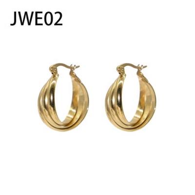 China European and American designer small Ring Earrings Titanium Steel Earrings female retro lead-free nickel-free Minimalist Earrings Gold for sale