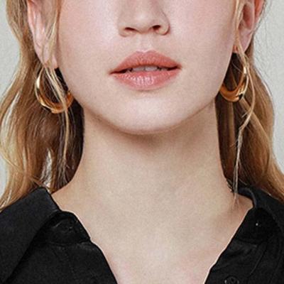 China Lead Free Nickel Free 18K Gold Plated Minority Design Earring Titanium Steel Is Not Easy To Fade European And American Ear Rings Are Used For Party for sale