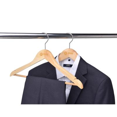 China With Custom Pants Bar Inspring Natural Hotel Wooden Suit Hangers For Clothes for sale