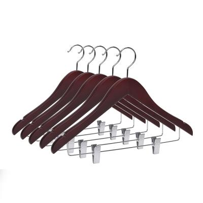 China Flat Shape Clothes Hanger Wooden Clothing Rack Pants Hanger Hangers For Clothes for sale