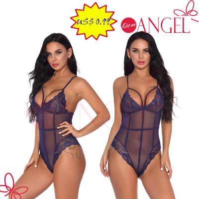 China Breathable KISS ME ANGEL PROMOTION ITEM US$0.99 Plus Size Hollow Out Sexy Teddy Women Lingerie Underwear Jumpsuit for sale