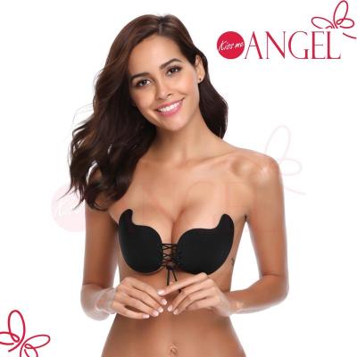 China Sexy Antibacterial Black Nude Invisible Breathable Silicone Color Self Adhesive Bra Freebra for sale