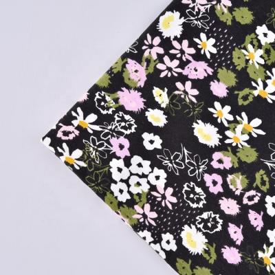 China Factory direct sale design stretch knitted tank top small organic flowers printed soft fabric for garment for sale