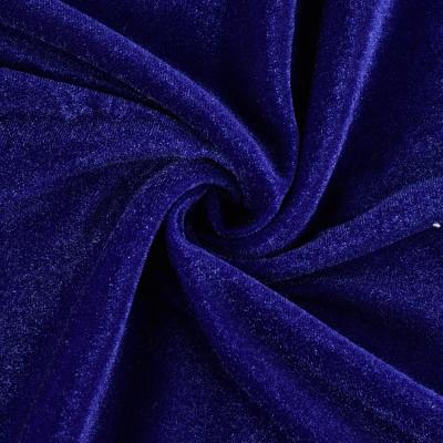 China Wholesale Dark Blue Shaoxing Anti Pill Solid Women Apparel Thick Soft Knitted Velvet Fabric for sale