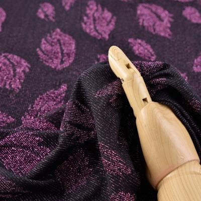 China Hot Selling 2021 Offset Ribbed Pattern Leaf Stretch Nylon Hot Bright Silk Jacquard Knitting Fabric for sale