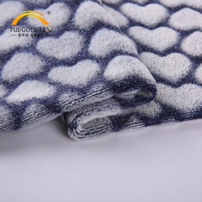 China High Quality Comfortable Thick Jacquard Printed Flannel Fleece Blanket Knitted Fabric Anti-Static for sale