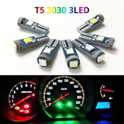 China Factory Supply Car Instrument Light Canbus T5 Led 3030 3 Smd Indicator Auto Dash Wedge Lamp T5 Error Free Warning Light for sale