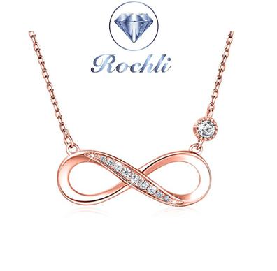 China Simple High Quality Romantic 925 Sterling Silver Round Zircon Infinity Symbol Necklace For Man And Women for sale