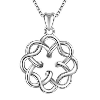 China FASHIONABLE 925 Sterling Silver Irish Infinity Endless Vintage Love Knot Celtic Knot Necklace for sale