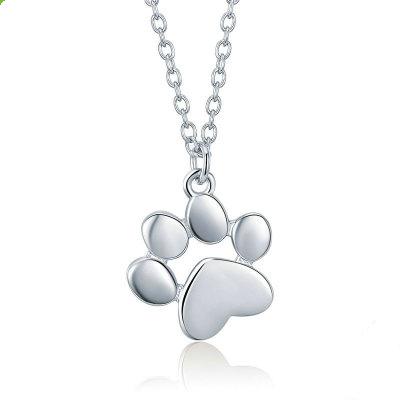 China Nice Factory Quality Cute Charms 925 Sterling Silver Cute Paw Necklace Jewelry for sale