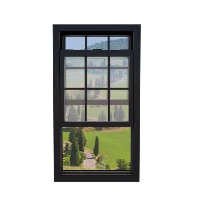 China Soundproof Function Good Hanging Curtain Type Double Hung Aluminum Window Sliding Up for sale