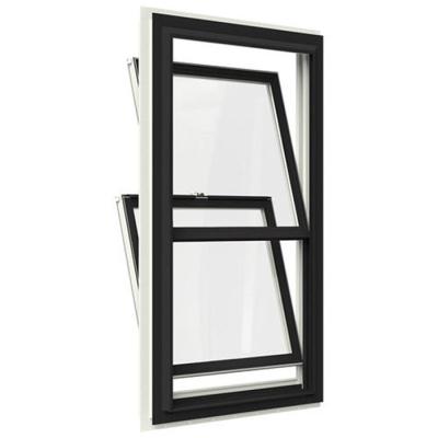 China Electric Lift Up Double Glass Aluminum Frame Smart Hung Window with Brown Glass Color for sale