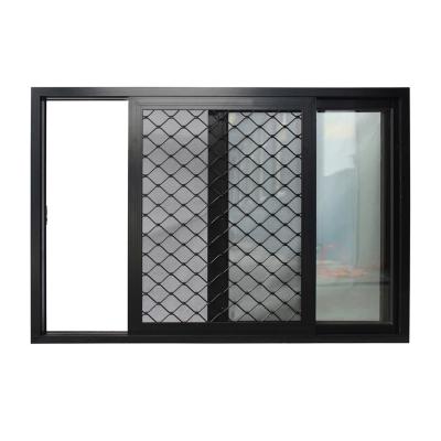 China 4ft x 4ft Electric Tall Sliding Open Glass Pocket Doors with Stainless Steel Netting for sale