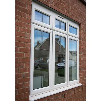 China Magnetic Screen Upvc Casement Windows Design with Top Hardware and Chinese Top for sale