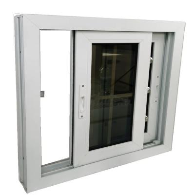 China Plastic Frame Material Courtyard Hurricane Impact Sliding Window Pvc with Water Evacuation for sale