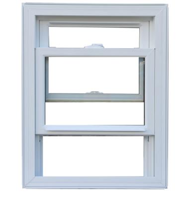 China Double Soundproof VERTICAL Swing Vinyl UPVC Double Hung Window for Doors and Windows for sale