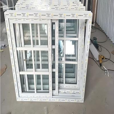 China Custom USA Design Style Minimalist Slide Windows pvc Window double Glass Windows for sale