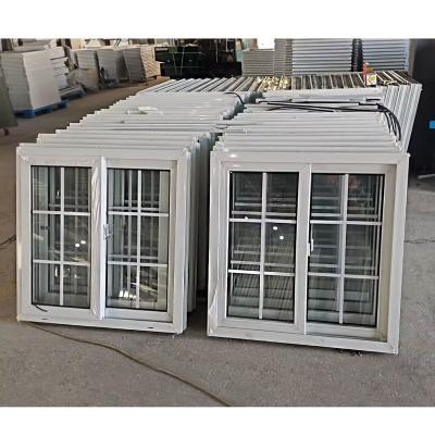 China Hurricane Impact Laminated Glass Vinyl Pvc Sliding Windows with Pvc Window Frame for sale