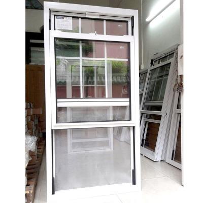 China Low-E Glass European Style Pvc Vertical Sliding Upvc Window Sash Window for Home Office for sale