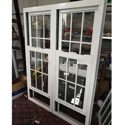 China Magnetic Screen Vinyl Window Upvc Frame Pvc Double Hung Windows for American House for sale