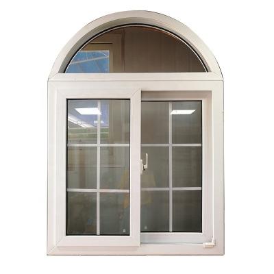 China European Style PVC Plastic Upvc Sliding Double Window Sound Proof Hurricane Windows for sale