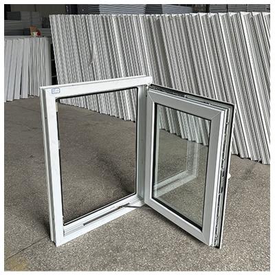 China Customizable Double Glazed Plastic Frame UPVC Casement Windows for Office and Home for sale