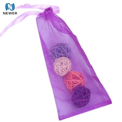 China Wedding Logo Sheer Cheapest Sweet Big Long Decorative Custom Organza Bag for sale